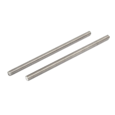 Harfington M8 x 170mm 304 Stainless Steel Fully Threaded Rods Fasteners Silver Tone 5 Pcs