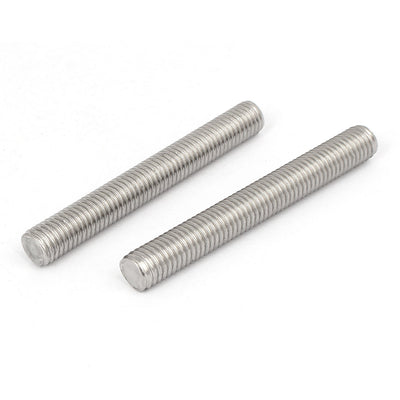 Harfington M10 x 80mm 304 Stainless Steel Fully Threaded Rods Bar Studs Silver Tone 10 Pcs