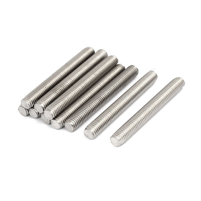 Harfington M10 x 80mm 304 Stainless Steel Fully Threaded Rods Bar Studs Silver Tone 10 Pcs