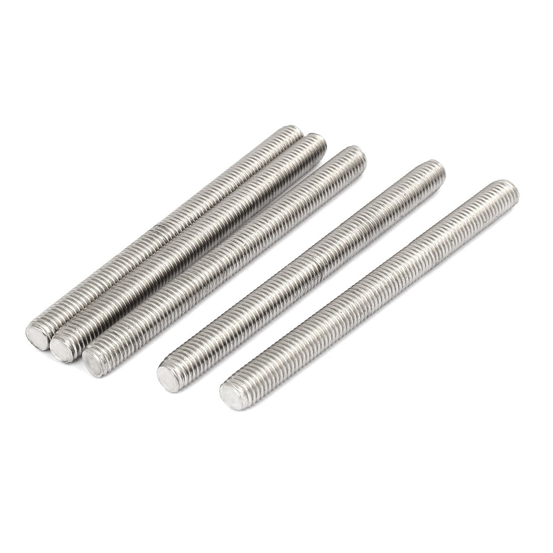 Harfington M10 x 120mm 1.5mm Pitch 304 Stainless Steel Fully Threaded Rods Hardware 5 Pcs