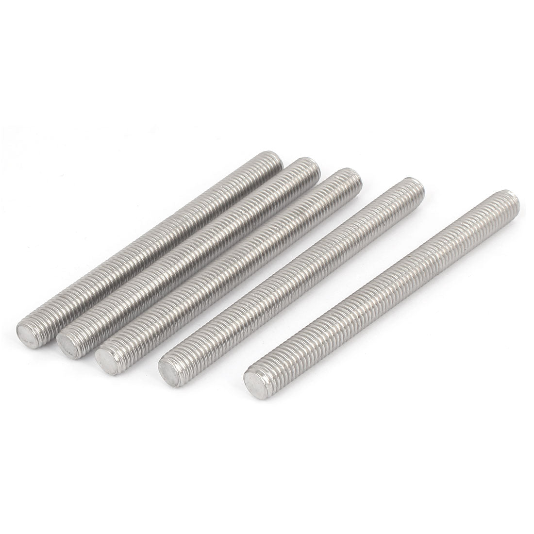 Harfington M12 x 130mm 304 Stainless Steel Right Hand Thread Fully Threaded Rod Stud 5PCS