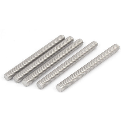 Harfington M12 x 130mm 304 Stainless Steel Right Hand Thread Fully Threaded Rod Stud 5PCS