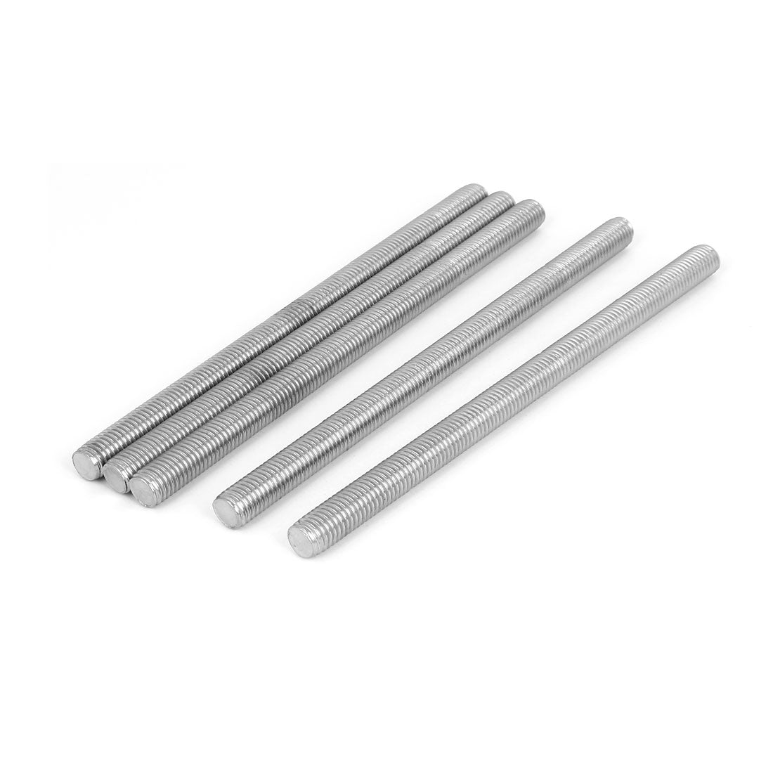 Harfington M12 x 200mm 304 Stainless Steel Right Hand Thread Fully Threaded Rod Stud 5PCS