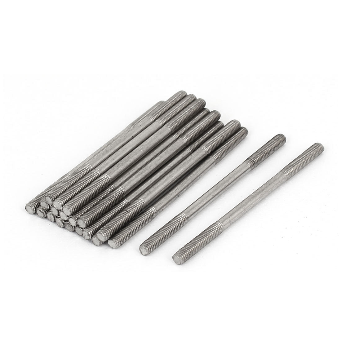 Harfington M3x50mm 304 Stainless Steel Double End Threaded Stud Screw Bolt 20pcs