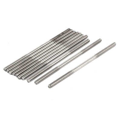 Harfington M3x70mm 304 Stainless Steel Double End Threaded Stud Screw Bolt 10pcs