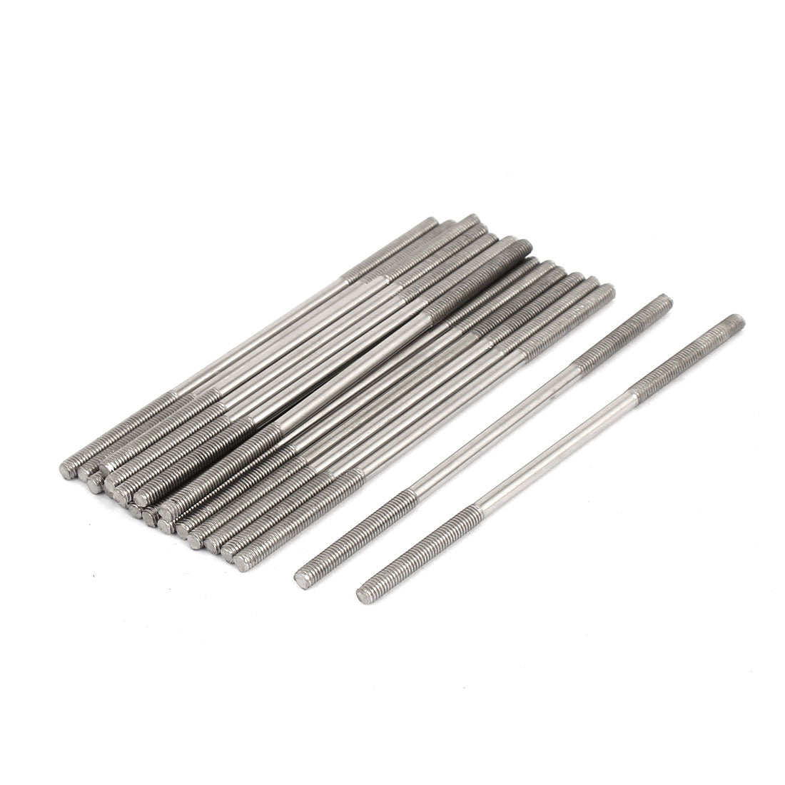 Harfington M3x80mm 304 Stainless Steel Double End Threaded Stud Screw Bolt 20pcs