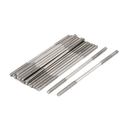 Harfington M3x80mm 304 Stainless Steel Double End Threaded Stud Screw Bolt 20pcs