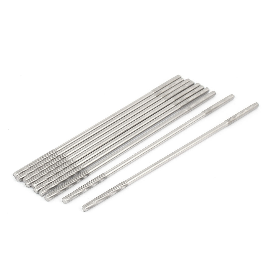 Harfington M3x110mm 304 Stainless Steel Double End Threaded Stud Screw Bolt 10pcs