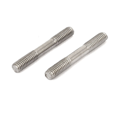 Harfington M4x30mm 304 Stainless Steel Double End Threaded Stud Screw Bolt 20pcs