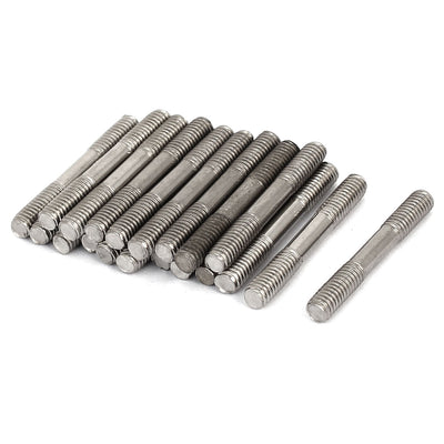 Harfington M4x30mm 304 Stainless Steel Double End Threaded Stud Screw Bolt 20pcs
