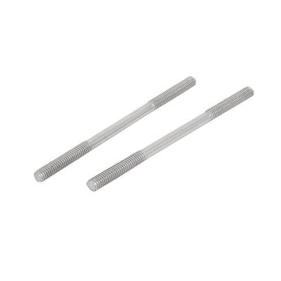 Harfington M4x80mm 304 Stainless Steel Double End Threaded Stud Screw Bolt 10pcs