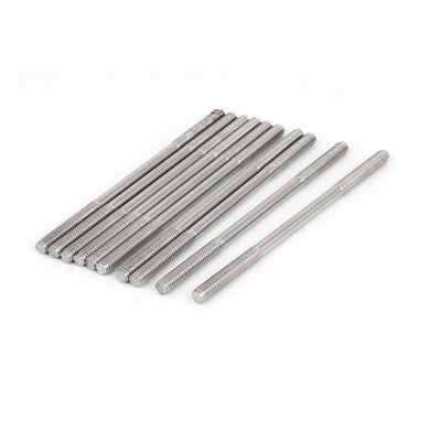 Harfington M4x80mm 304 Stainless Steel Double End Threaded Stud Screw Bolt 10pcs