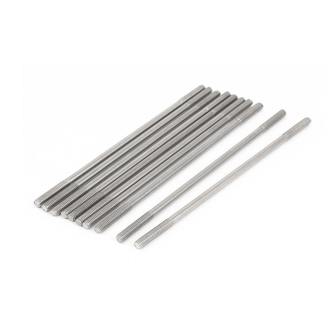 Harfington M4x110mm 304 Stainless Steel Double End Threaded Stud Screw Bolt 10pcs