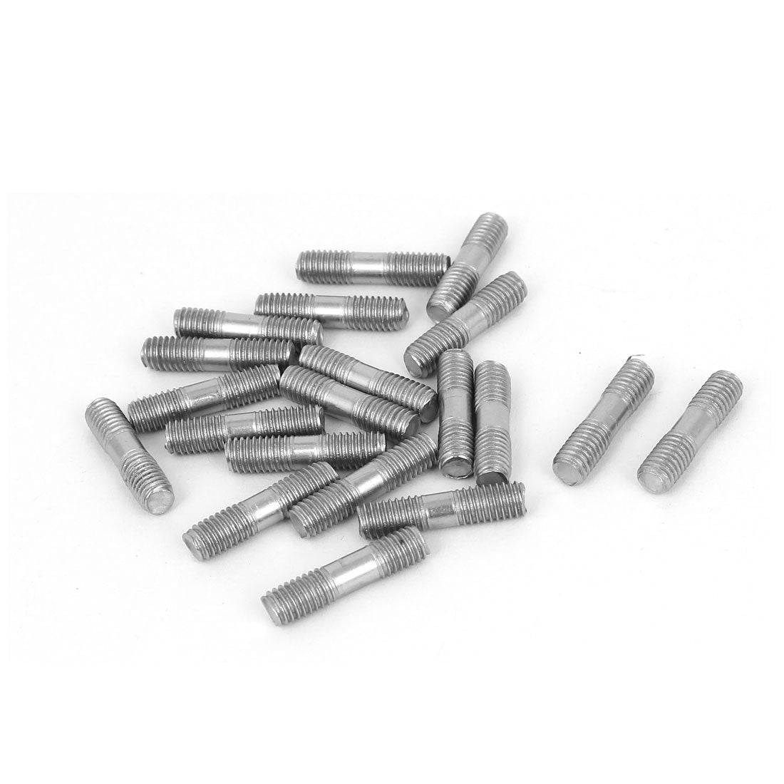 Harfington M5x20mm 304 Stainless Steel Double End Thread Tip Tight Adjustable Push Rod Stud 20pcs