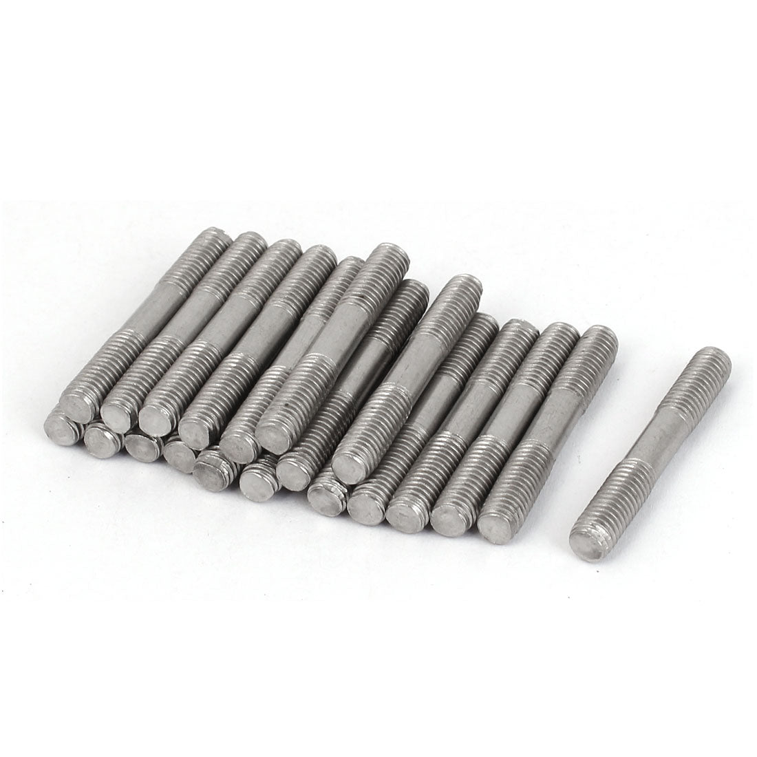 Harfington M5x35mm 304 Stainless Steel Double End Thread Tight Adjustable Push Rod Stud 20pcs