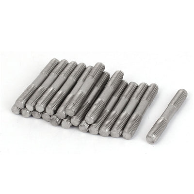 Harfington M5x35mm 304 Stainless Steel Double End Thread Tight Adjustable Push Rod Stud 20pcs