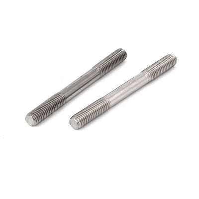 Harfington M5x50mm 304 Stainless Steel Double End Threaded Stud Screw Bolt 20pcs