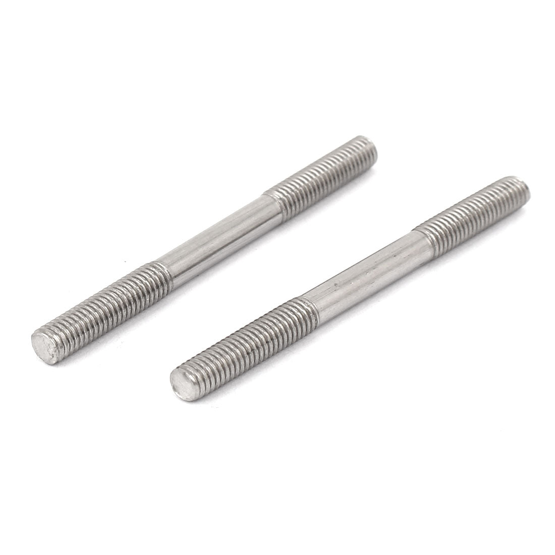 Harfington M5x60mm 304 Stainless Steel Double End Threaded Stud Screw Bolt 10pcs