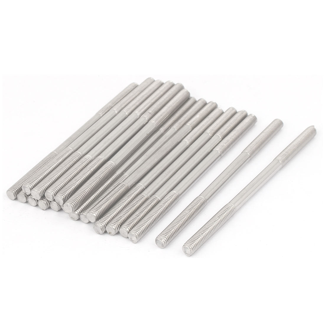 Harfington M5x90mm 304 Stainless Steel Double End Threaded Stud Screw Bolt 20pcs