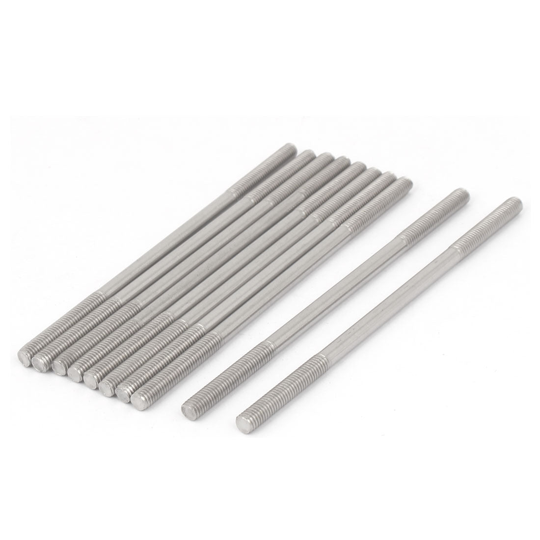 Harfington M5x110mm 304 Stainless Steel Double End Threaded Stud Screw Bolt 10pcs