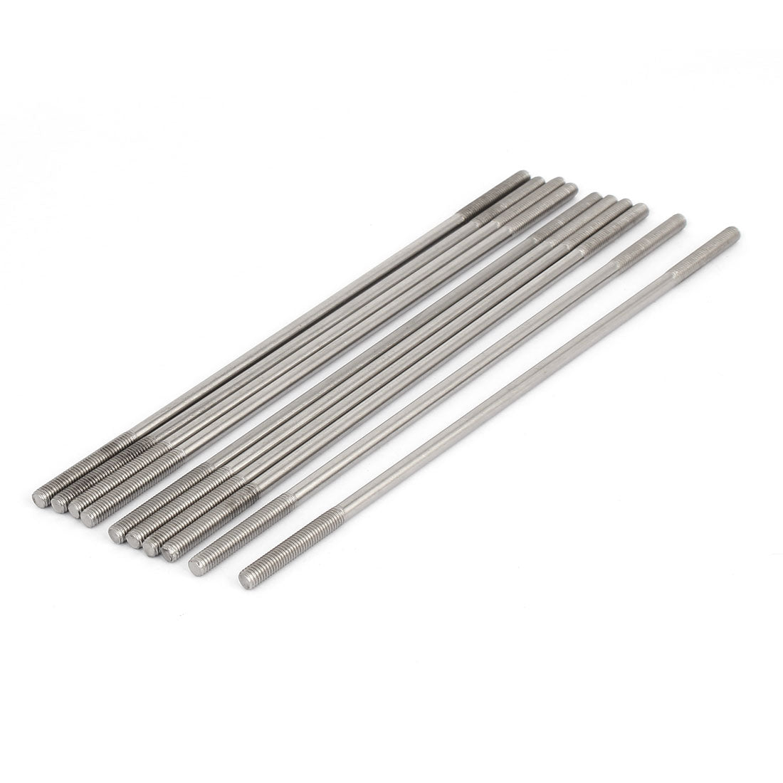 Harfington M5x190mm 304 Stainless Steel Double End Threaded Stud Screw Bolt 10pcs