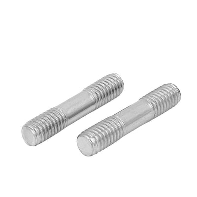 Harfington M6x30mm 304 Stainless Steel Double End Threaded Stud Screw Bolt 20pcs
