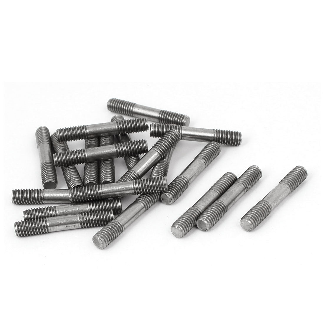 Harfington M6x35mm 304 Stainless Steel Double End Threaded Stud Screw Bolt 20pcs