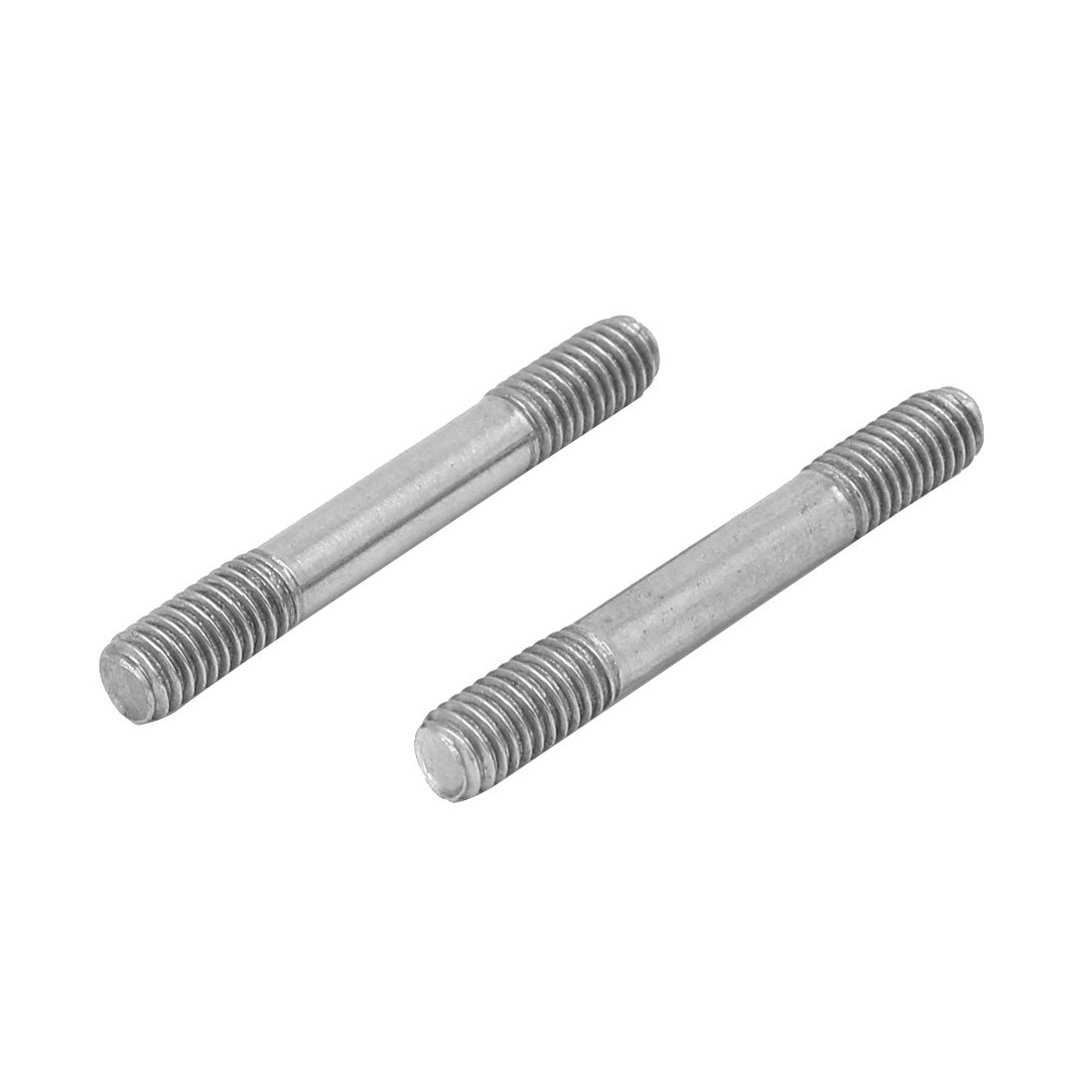 Harfington M6x45mm 304 Stainless Steel Double End Threaded Stud Screw Bolt 20pcs