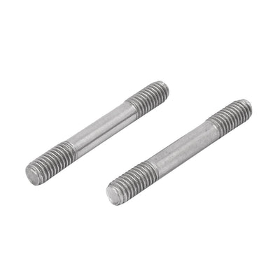 Harfington M6x45mm 304 Stainless Steel Double End Threaded Stud Screw Bolt 20pcs