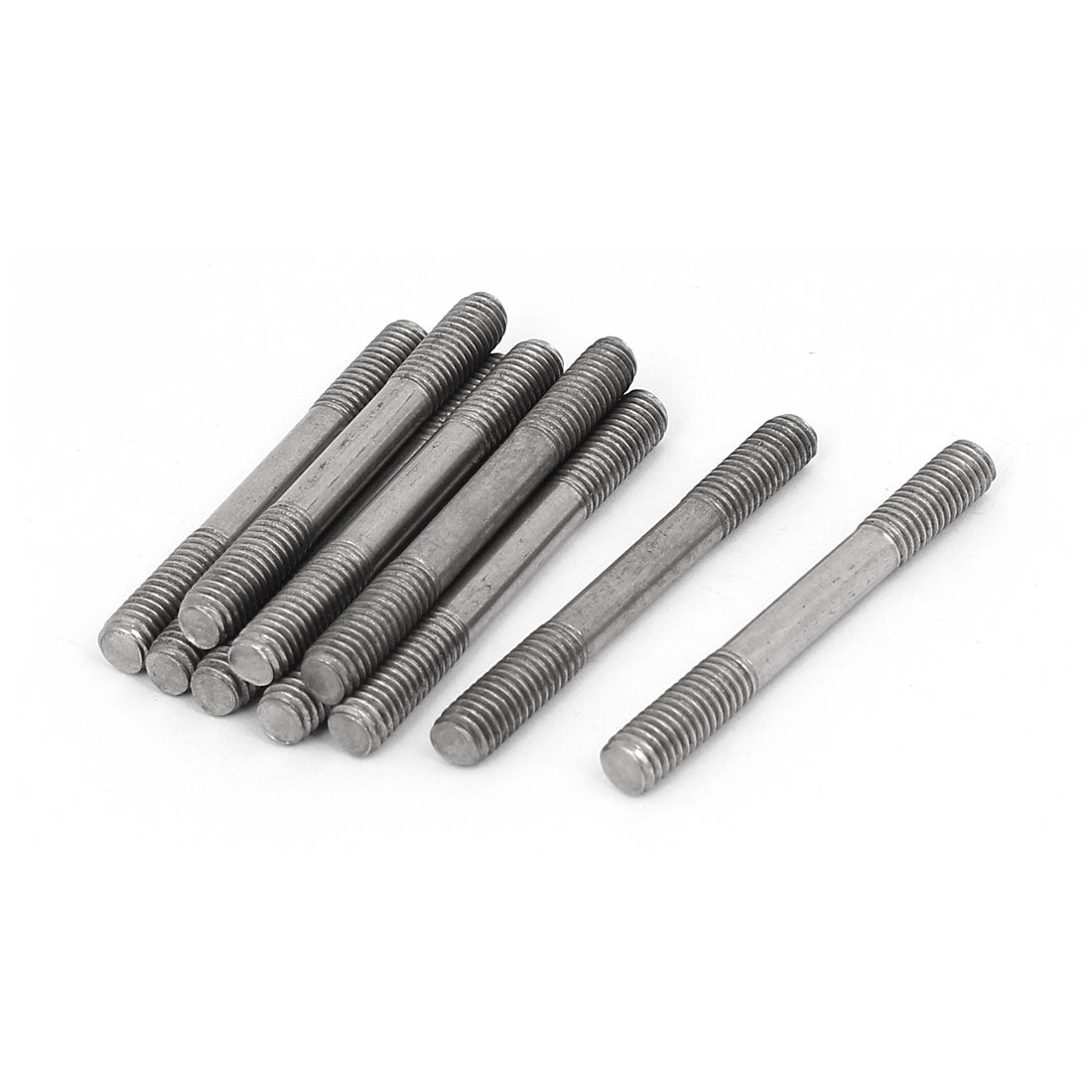 Harfington M6x55mm 304 Stainless Steel Double End Threaded Stud Screw Bolt 10pcs