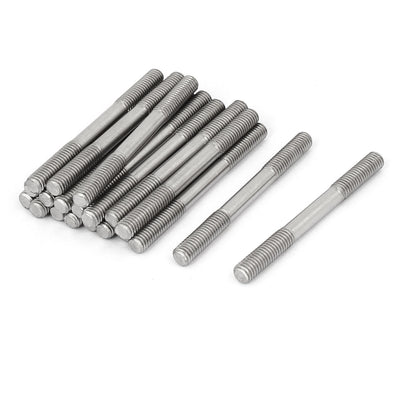 Harfington M6x65mm 304 Stainless Steel Double End Threaded Stud Screw Bolt 20pcs