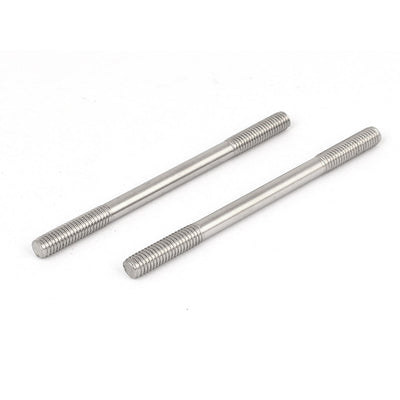 Harfington M6x90mm 304 Stainless Steel Double End Threaded Stud Screw Bolt 10pcs