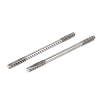 Harfington M6x110mm 304 Stainless Steel Double End Threaded Stud Screw Bolt 5pcs