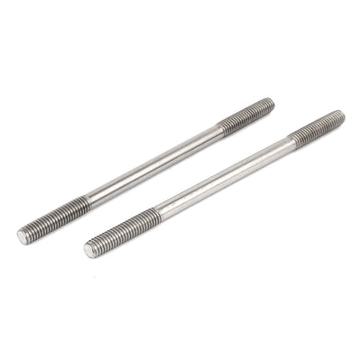 Harfington M6x110mm 304 Stainless Steel Double End Threaded Stud Screw Bolt 10pcs