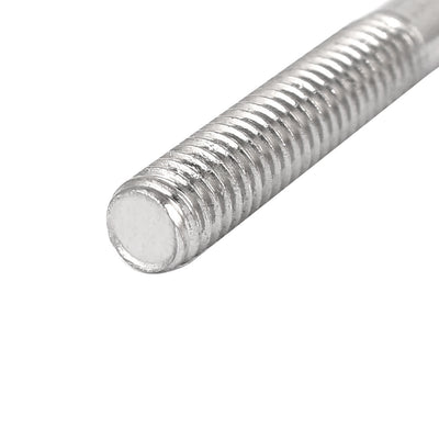 Harfington M6x130mm 304 Stainless Steel Double End Threaded Stud Screw Bolt 5pcs