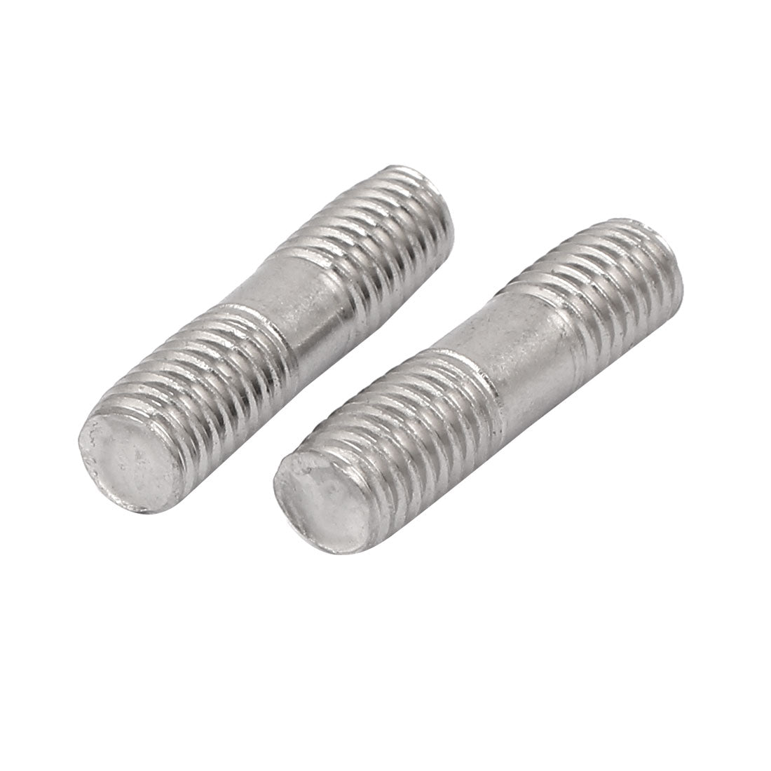 Harfington M8x30mm 304 Stainless Steel Double End Thread Stud Teeth Rod Silver Tone 20pcs