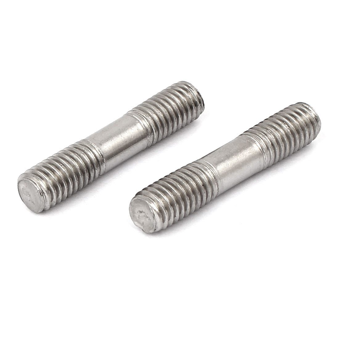 Harfington M8x40mm 304 Stainless Steel Double End Thread Stud Teeth Rod Silver Tone 20pcs