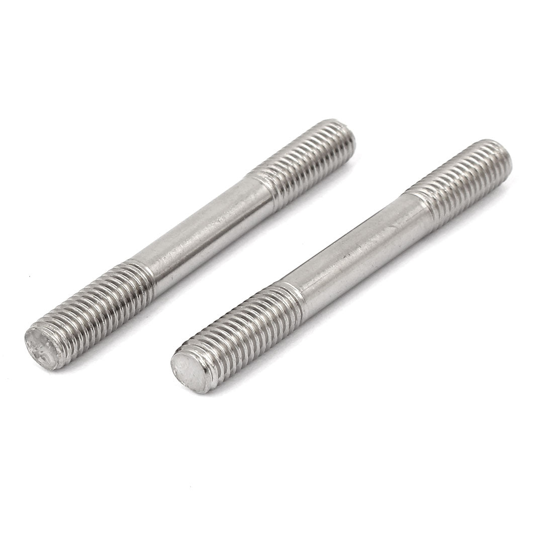 Harfington M8 x 70mm Tight Adjustable Push Rod Double End Thread Stud Silver Tone 10pcs