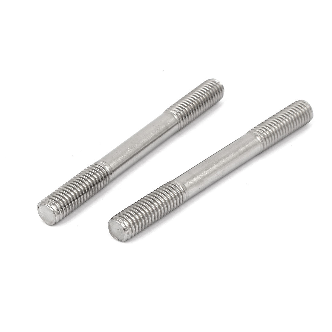 Harfington M8 x 80mm Tight Adjustable Push Rod Double End Thread Stud Silver Tone 10pcs
