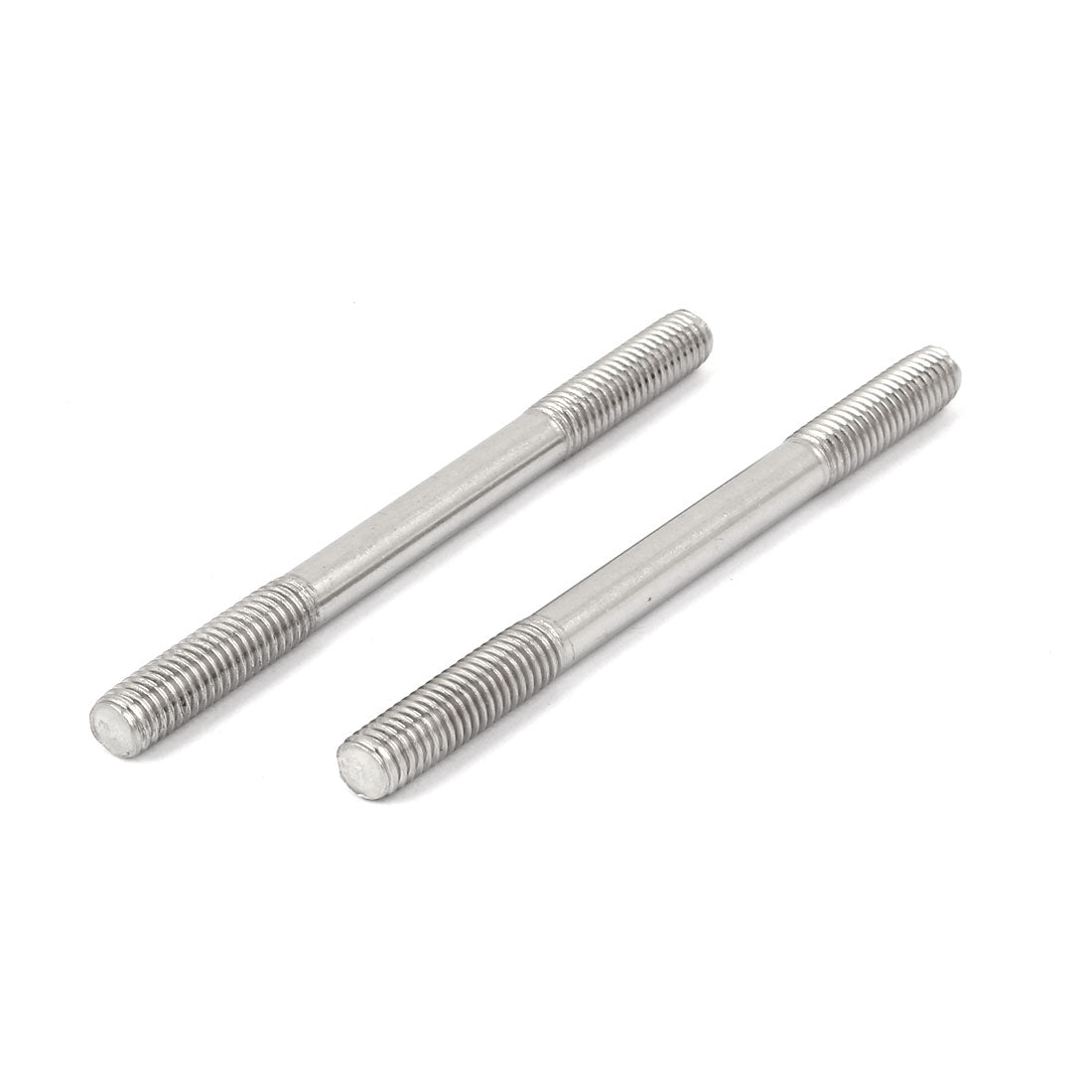 Harfington M8 x 100mm Tight Adjustable Push Rod Double End Thread Stud Silver Tone 10pcs