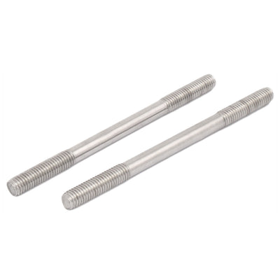 Harfington M8 x 120mm Tight Adjustable Push Double End Thread Stud Teeth Rod 5pcs