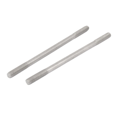 Harfington M8 x 140mm Tight Adjustable Push Double End Thread Stud Teeth Rod 10pcs