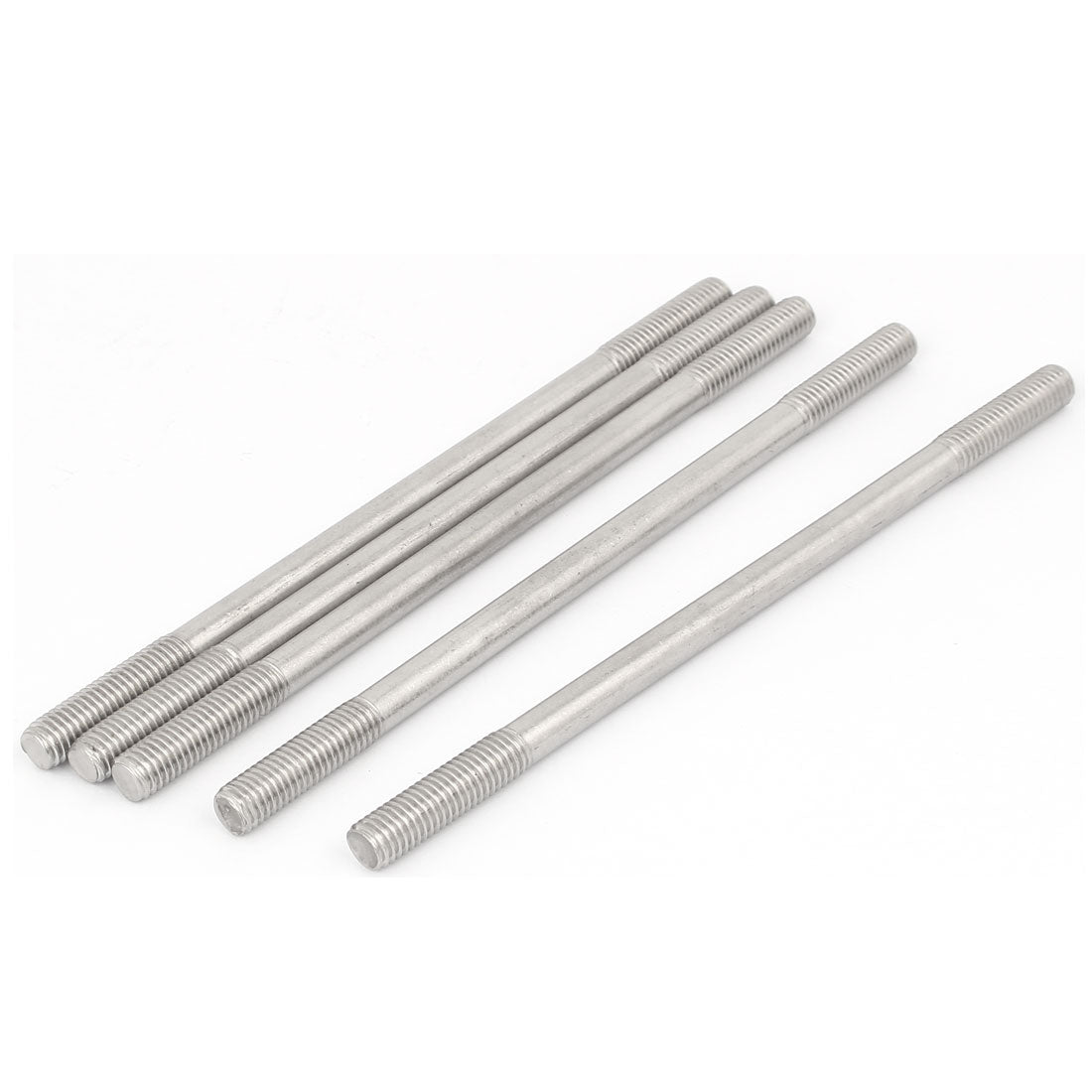 Harfington M8 x 160mm Tight Adjustable Push Rod Double End Thread Stud Screw Bolt 5pcs