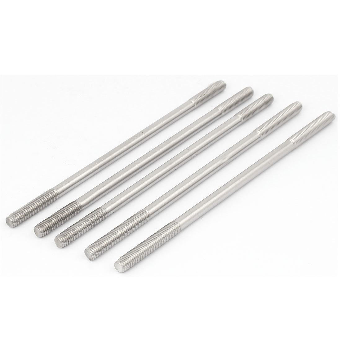 Harfington M8 x 190mm Tight Adjustable Push Rod Double End Thread Stud Screw Bolt 5pcs