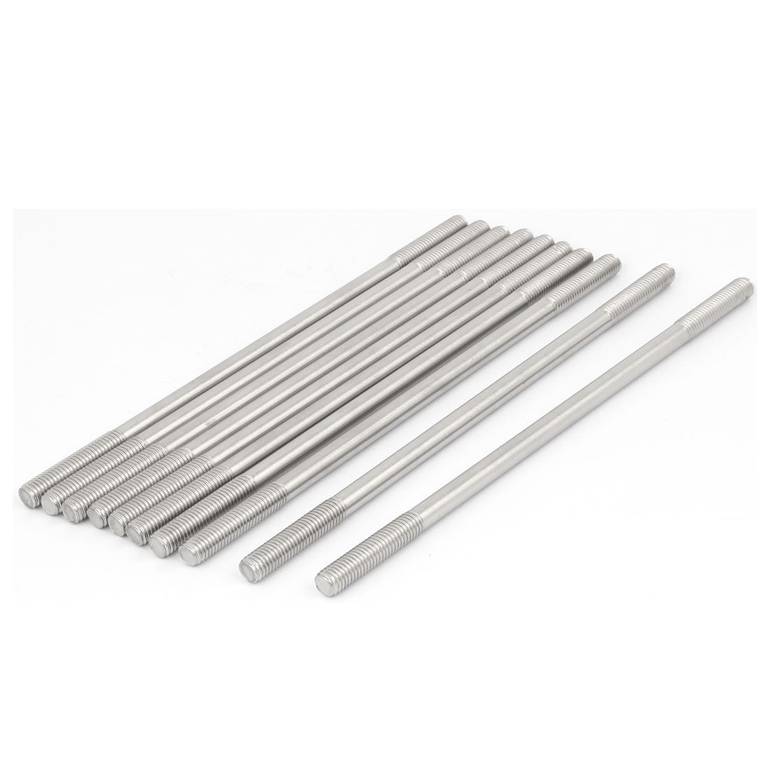 Harfington M8 x 200mm Tight Adjustable Push Rod Double End Thread Stud Screw Bolt 10pcs