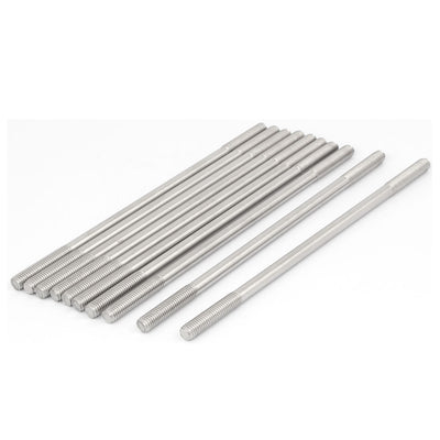 Harfington M8 x 200mm Tight Adjustable Push Rod Double End Thread Stud Screw Bolt 10pcs