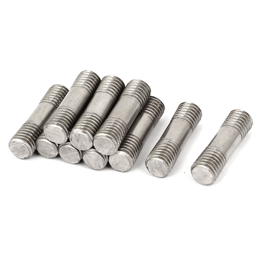 Harfington 304 Stainless Steel Double End Thread Tight Adjustable Push Rod Stud M10x35mm 10pcs