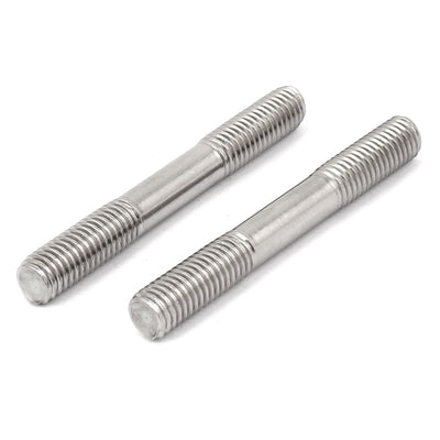 Harfington 304 Stainless Steel Double End Thread Tight Adjustable Push Rod Stud M10x80mm 10pcs