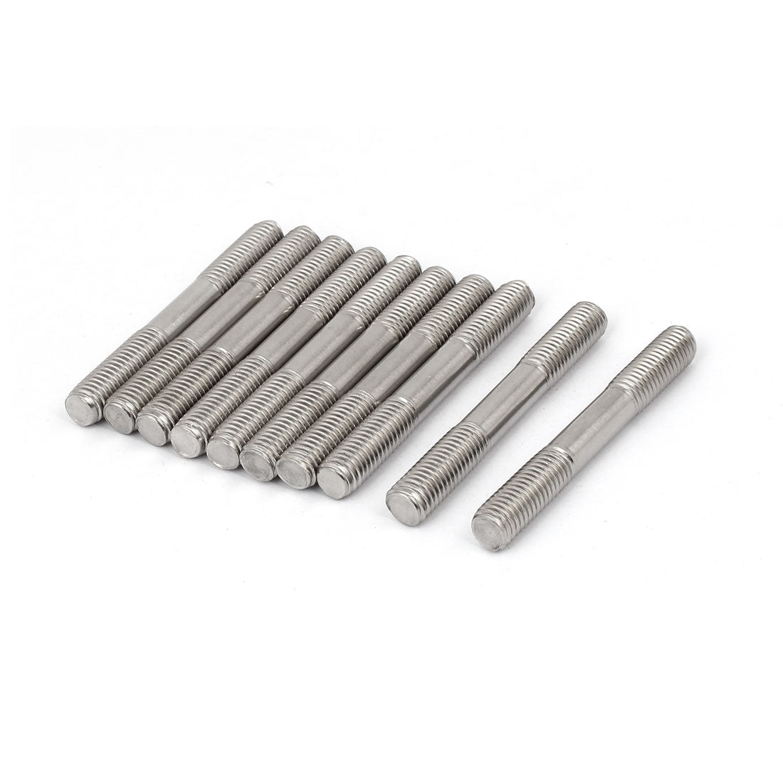Harfington 304 Stainless Steel Double End Thread Tight Adjustable Push Rod Stud M10x80mm 10pcs