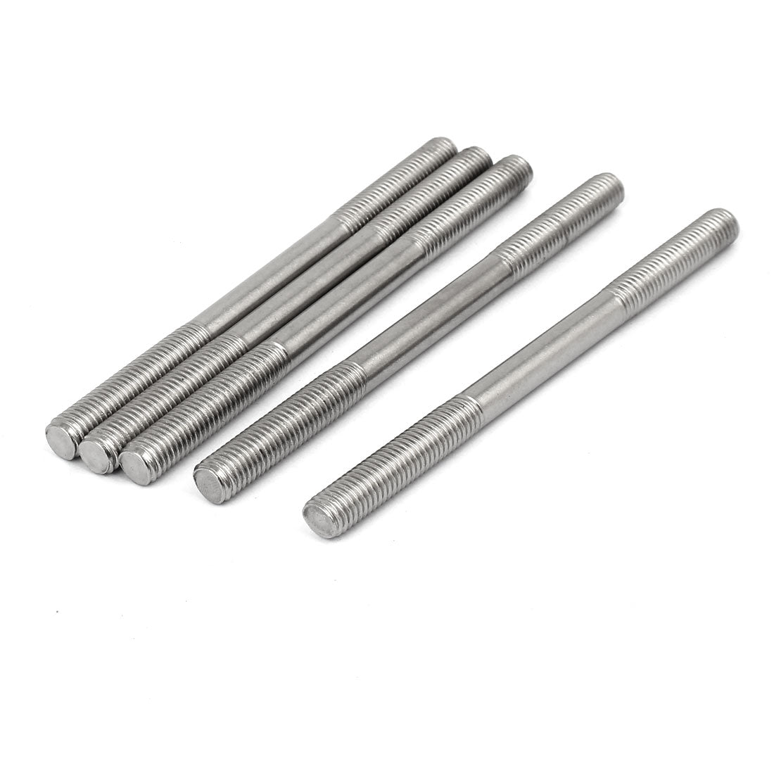 Harfington 304 Stainless Steel Double End Thread Tight Adjustable Push Rod Stud M10x145mm 5pcs